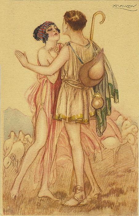 Pastoral Lovers by Achille Mauzan